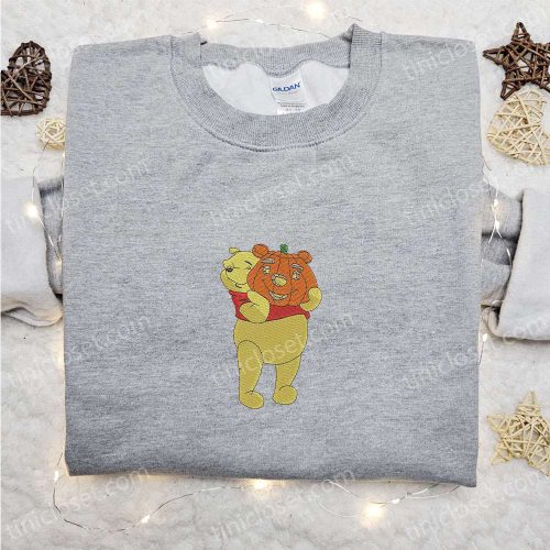 Winnie The Pooh Jack O’ Lantern Halloween Sweatshirt – Disney Cartoon Embroidered Hoodie Shirt