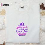 Teacher Witch Halloween Embroidered Sweatshirt – Funny Hoodie & Gifts