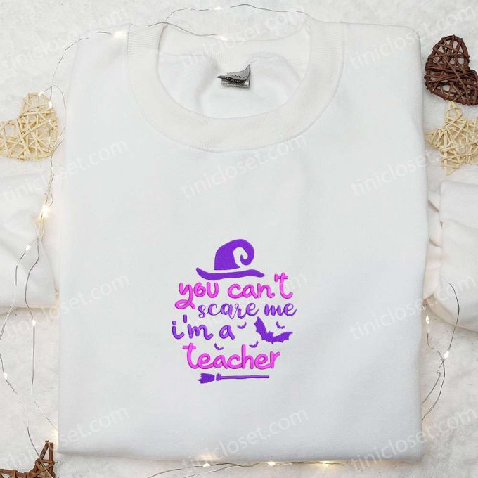 Teacher Witch Halloween Embroidered Sweatshirt – Funny Hoodie & Gifts