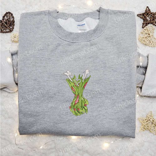 Zombie Holding Hands Embroidered Sweatshirt – Valentine’s Day Hoodie Best Halloween Gift Ideas