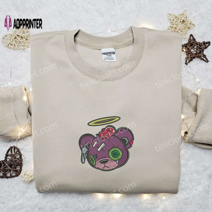 Zombie Teddy Bear Sweatshirt: Halloween Embroidered Hoodie & Best Gift Ideas